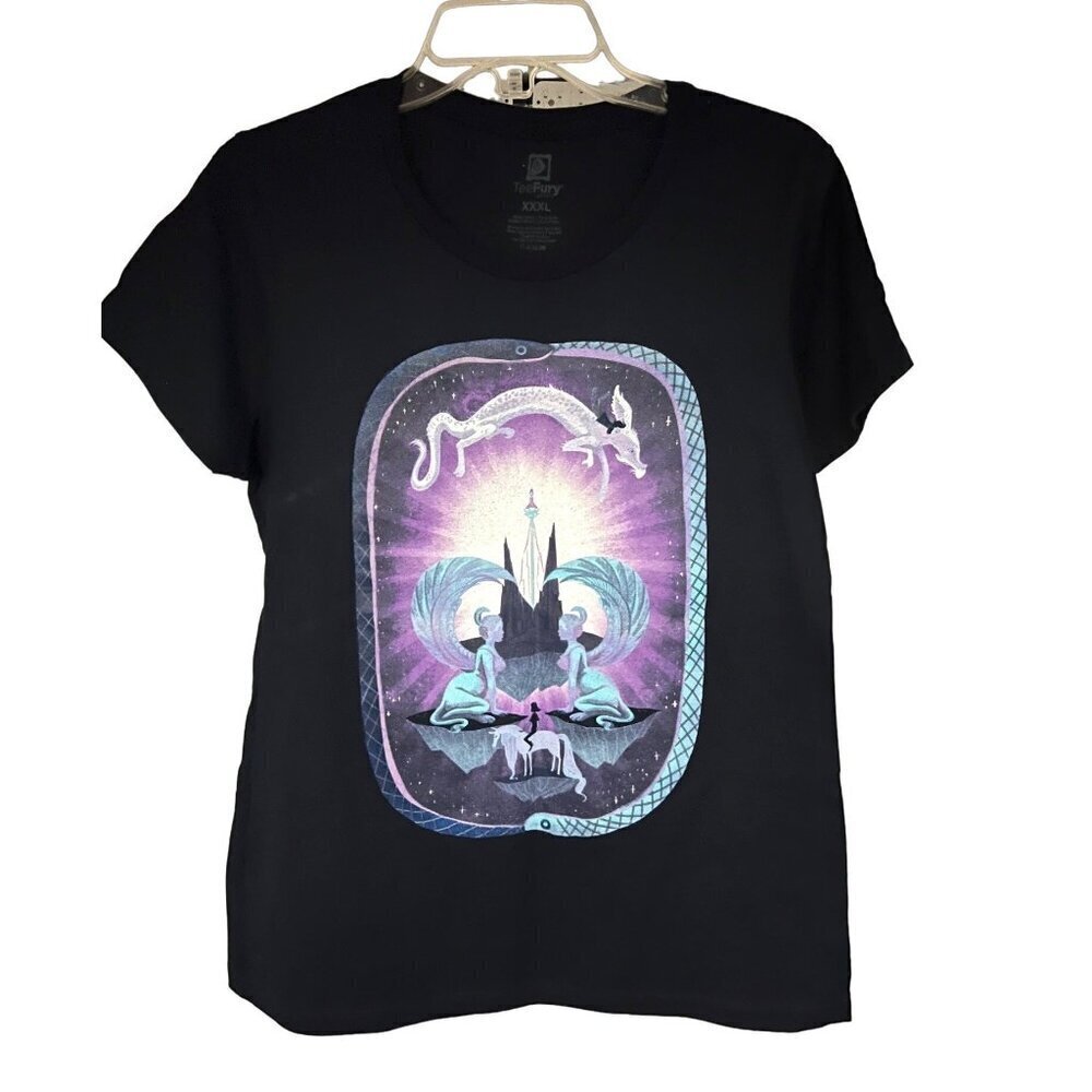 TeeFury Womens Juniors Navy Blue Graphic T-Shirt 2XL Fantasy Fairies Cotton New